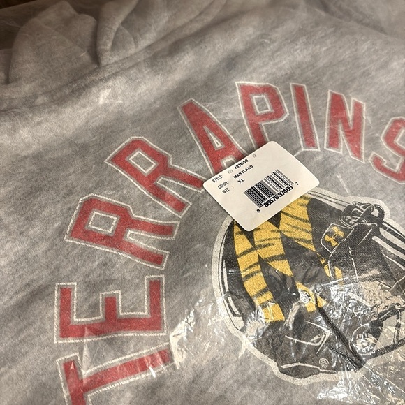 NWT [Gen2] Maryland Terrapins NCAA Football Icon Hoodie Heather Grey Youth Sz XL - Picture 4 of 5